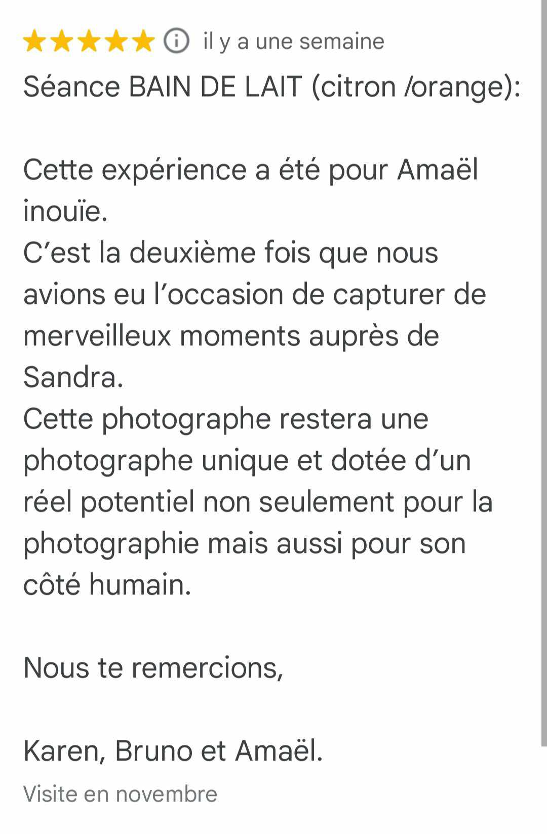avis-photo-photographe-stduio-nice avis de client bain de lait pour la photographe