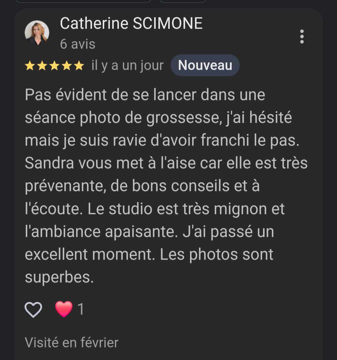 photo d'avis de client sur une séance photo grossesse