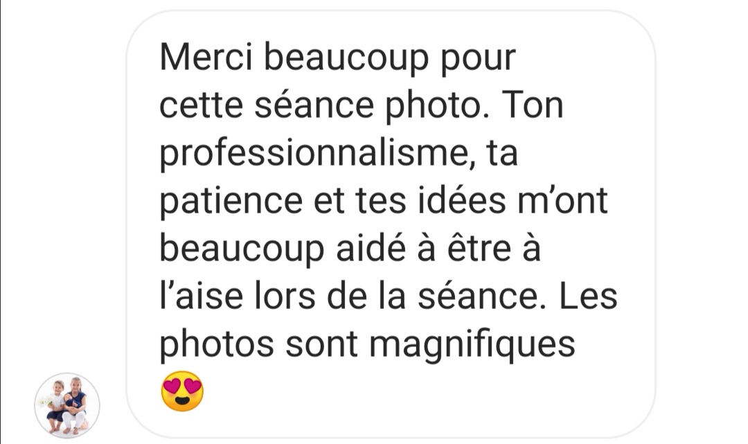 photo d'avis client sur une séance photo de grossesse