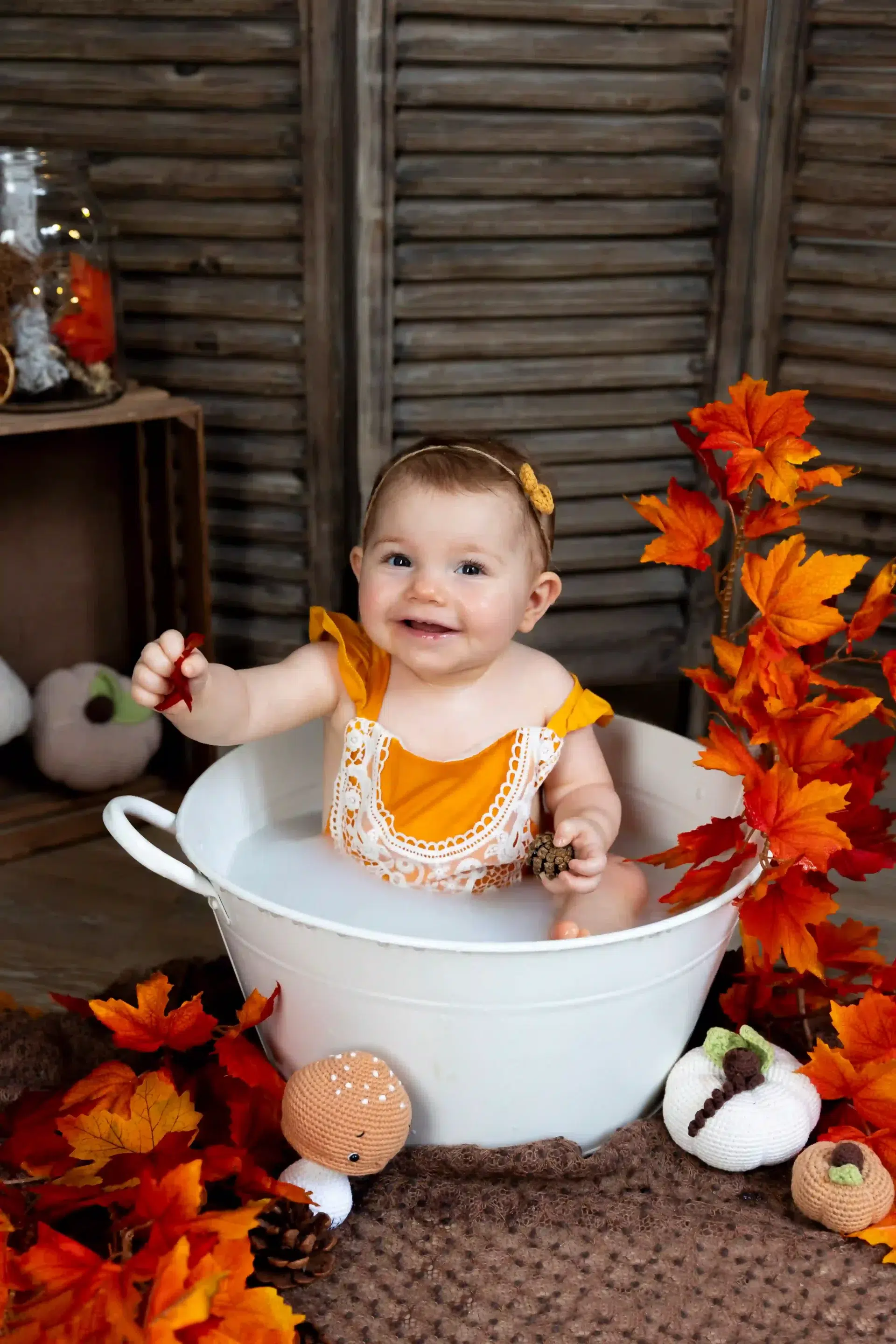 photo de bain de lait sur le thème d'automne