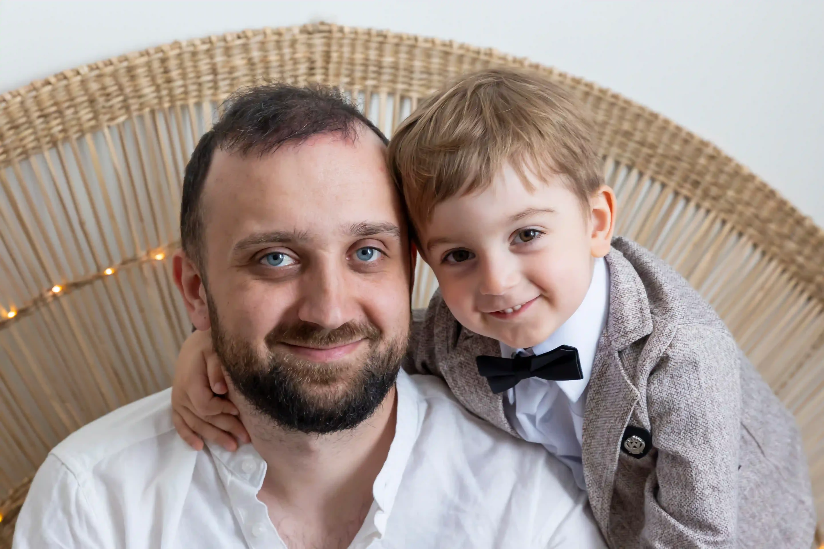 photo de famille, papa et son fils